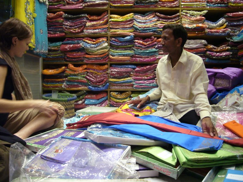 Travel - India - Delhi - Between Rajasthan and Varanasi - Chandni Chowk Sari Vendor
